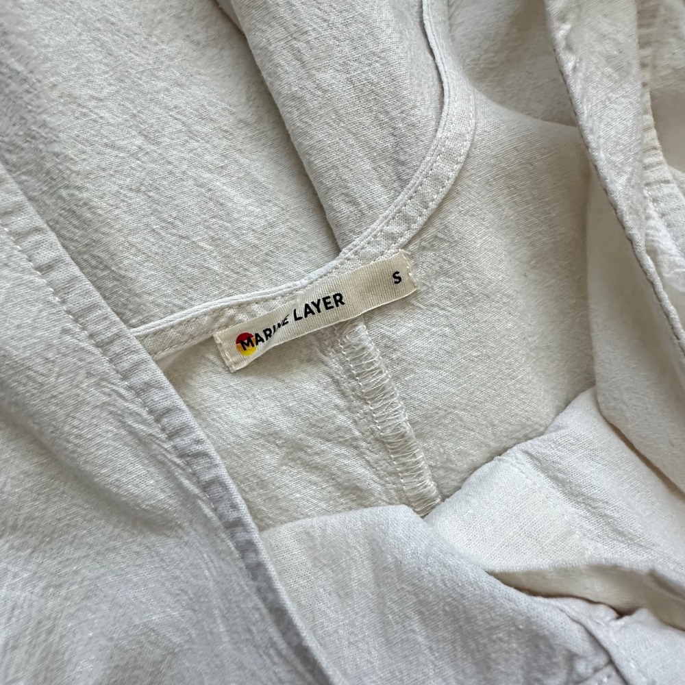 Marine Layer Sydney Beach Jumpsuit Linen Blend Wide Leg Coastal Small - Picture 9 of 10